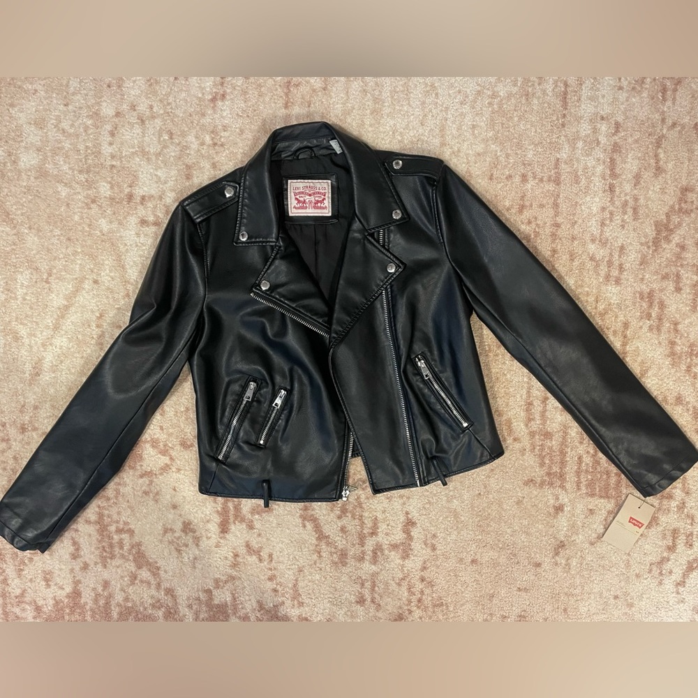 Levi's Women's Faux Leather Motorcycle Jacket - Size Medium